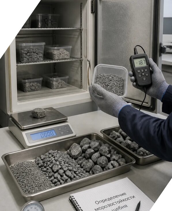 Определение морозостойкости щебня в Белебее от 3570 р. | ЭкспертизаРоссия